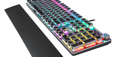 Gaming keyboard with multi-functionan alloy knob (4)