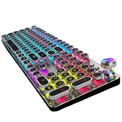 Waterproof 104keys knobcyan axis gaming keyboard (1)